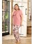 Kadın Inci Büyük Beden Kısa Kol Pudra Pijama Takım 0140 1