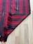 103 x 205 cm Kırmızı Siyah Çizgili Türk Kilimi, El Dokuması Püsküllü Dekoratif Kilim, Vintage Sevenlere Özel 4
