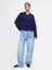 Erkek Mavi Baggy Jean Pantolon 4