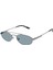 EA2157-300372 Unisex Güneş Gözlüğü Köprülü Metal Çerçeve Oval Mavi Cam 4