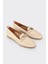 Bej Deri Kadın Günlük Ayakkabı 2