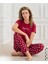 Nivemeshome 50107 Mihra Milan Bayan Kısa Kol Pijama Takımı Kırmızı 1