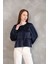 Yaka Biye Etek Büzgülü Tunik-Lacivert 2