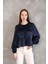 Yaka Biye Etek Büzgülü Tunik-Lacivert 5