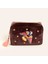 Delhı Nakışlı Büyük Boy Pamuk Pamuk Makyaj Çantası 23x15 Cm Bordo 1