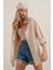 3900 Oversize Uzun Basic Gömlek - Krem 4