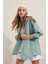 3900 Oversize Uzun Basic Gömlek - Su Yeşili 1