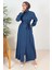 Ersel Boydan Düğmeli Kot Elbise 1391 - Koyu Mavi 1