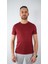Sıfır Yaka Bisiklet Yaka Penye Likralı Bordo Erkek Tshirt 1