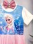 Kız Çocuk Frozen Baskılı Tütülü Yarım Kollu Saç Bantlı Elbise 3