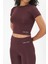Soft Touch Bedene Oturan Spor Crop T-Shirt Short Fitted 1