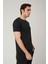 Sıfır Yaka Bisiklet Yaka Penye Likralı Lacivert Erkek Tshirt 3
