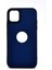 iPhone 15 Pro Uyumlu Deri Görünümlü Sert Kapak Kılıf Lacivert 1