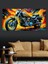 Kanvas Tablo Alevli Güçlü Chopper Motor 4
