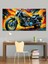Kanvas Tablo Alevli Güçlü Chopper Motor 5