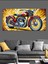 Kanvas Tablo Alevli Kırmızı Motosiklet 4