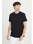 Pamuklu Slim Fit Dar Kesim Bisiklet Yaka Esnek Tişört 1