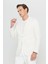 360 Her Yöne Esneyen Pamuklu Esnek Slim Fit Dar Kesim Mono Yaka Armürlü Blazer Ceket 3