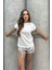 Yumuşacık Soft Touch Geniş Yaka Keten Görünümlü Oversize T-Shirt 1