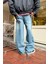 Soldurma Detaylı Mavi Baggy Jean 2