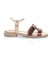 MİA028-3014 Deri Kadın Günlük Ortopedik Bronz Tatil Sandalet 4
