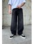 Çizgili Super Siyah Baggy Jean 1