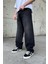Çizgili Super Siyah Baggy Jean 3