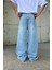 Çizgili Super Buz Mavi Baggy Jean 2