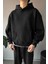 Basic Oversize Siyah Hoodie 1