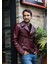 Prof Model Silme Hakiki Koyun Derisi Bordo Renk Biker Mont 3