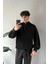 Half Zip Yarım Balıkçı Siyah Triko Kazak 3