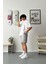 Nakışlı Gri Melanj Oversize Basic Şort 4