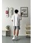 Nakışlı Gri Melanj Oversize Basic Şort 5