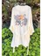 Kaplan Desenli Beyaz Müslin Kumaş Kimono ( Tek Ebat ) 1
