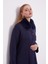 Lacivert Yakası Kürklü Kaşmir Hırka 4