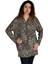 Kadın Büyük Beden Leopar Desen Viskon Bluz BGL-ST04255 3