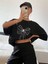 Baskılı Oversize T-Shirt - Siyah 1