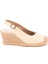 Gerçek Elişi Arkadan Bantlı Topuğu Açık Burnu Hasırlı Keten Espadril Dolgu Topuk Handmade 1