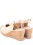 Gerçek Elişi Arkadan Bantlı Topuğu Açık Burnu Hasırlı Keten Espadril Dolgu Topuk Handmade 3