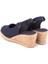 Gerçek Elişi Arkadan Bantlı Topuğu Açık Burnu Hasırlı Keten Espadril Dolgu Topuk Handmade 3