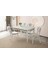 Leila Açılır 6 Kişilik Mermer Desen Yemek Masası Mdf (High Gloss) 130 x 80 - 160 x 80 1