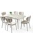 Leila Açılır 6 Kişilik Mermer Desen Yemek Masası Mdf (High Gloss) 130 x 80 - 160 x 80 3