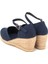 Elişi Topuğu Kapalı Bilekten Bantlı Keten Espadril Dolgu Topuk Handmade 3