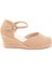 Elişi Bilekten Bantlı Topuğu Açık Keten Espadril Dolgu Topuk Handmade 1