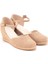 Elişi Bilekten Bantlı Topuğu Açık Keten Espadril Dolgu Topuk Handmade 2