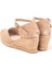Elişi Bilekten Bantlı Topuğu Açık Keten Espadril Dolgu Topuk Handmade 3