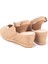 Elişi Burnu Açık Arkası Bantlı Dolgu Topuk Keten Hasır Espadril Handmade 3