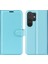 Samsung Galaxy S25 Ultra Kılıf Litchi Doku Darbeye Dayanıklı Deri Cüzdan Telefon Kapağı-Mavi (Yurt Dışından) 1