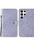 Samsung Galaxy S25 Ultra Kılıf Deri Kılıf Etnik Stil Telefon Cüzdan Kapak Askılı-Mor (Yurt Dışından) 1