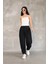 Osy Modal Yumuşak Dokulu Kumaş Şalvar Pantalon - Siyah 1